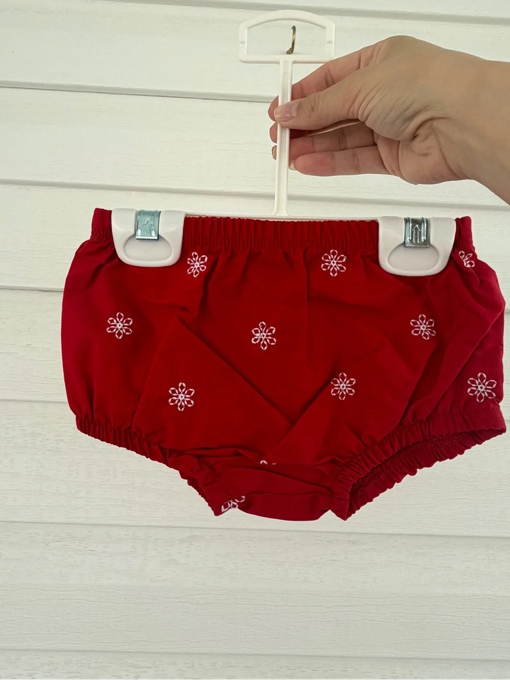 Vintage OshKosh B'gosh Cotton Dress & Bloomers Set NWT Red Embroidered Details